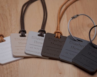 Personalised Luggage Tags Custom Engraved Luggage Tags Suitcase Bag Tag Travel Accessory Tag Baggage ID Tag School Bag Tag Name Tag Keyring