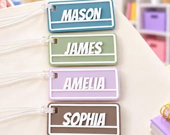Personalised School Bag Tag | Custom Name Bag Tag | Backpack Name Tag | Kids Book Bag Tag | Nursery Bag Tag | Back to School Gift