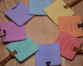 Personalised Luggage Tags Custom Engraved Luggage Tags Suitcase Bag Tag Travel Accessory Tag Baggage ID Tag School Bag Tag Custom Keychain