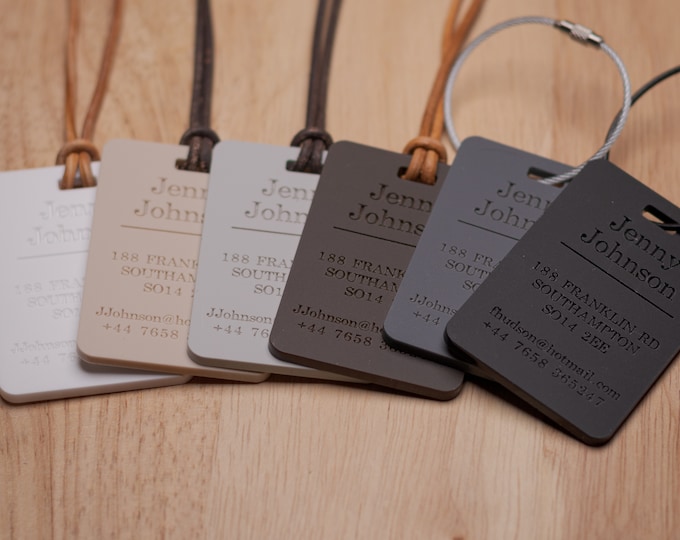 Personalised Luggage Tags Custom Engraved Luggage Tags Suitcase Bag Tag Travel Accessory Tag Baggage ID Tag School Bag Tag Name Tag Keyring