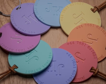 Luggage Tags Personalised Custom Engraved Bag Name ID Tag Travel Suitcase Tag Boys Girls Kids Backpack School Bag Travel Accessory Gift