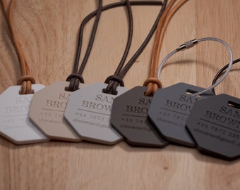 Luggage Tags Personalised Custom Engraved Bag Name ID Tag Travel Suitcase Tag Boys Girls Kids Backpack School Holiday Gift Travel Tag