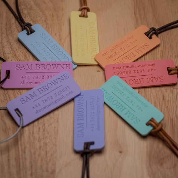 Personalised Luggage Tags Custom Engraved Luggage Tags Suitcase Bag Tag Travel Accessory Tag Baggage ID Tag School Bag Tag Name Tag Keychain