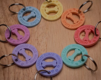 Dog Tag Personalised Custom Pet ID Tag Engraved Lightweight Collar Tag Puppy Tag Dog Lovers Gift Idea Small or Large Breed Pet Accessory