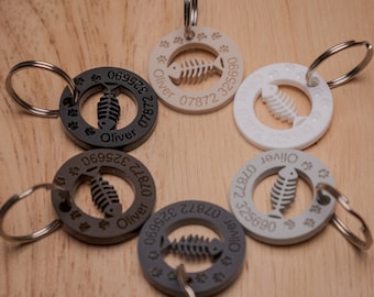 Cat Tag Personalised Engraved Pet ID Tag Custom Lightweight Collar Tag Kitten Name Tag Cat Gift Perfect for Cats Pet Lovers Gift Idea