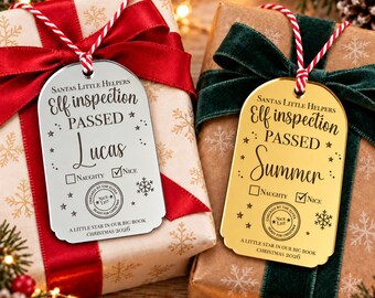 Personalised Christmas Tags | Custom Name Gift Tags | Christmas Present Labels | Festive Wrapping Accessories | Tags for Christmas Gift Bags