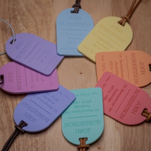Personalised Luggage Tags Custom Engraved Luggage Tags Suitcase Bag Tag Travel Accessory Tag Baggage ID Tag School Bag Tag Name Tag Keyring