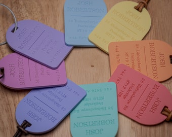 Personalised Luggage Tag Custom Travel Suitcase Tag Bag ID Tag Kids Bag Tag Childs Bag Tag Travel Accessory Gift Baggage ID Tag