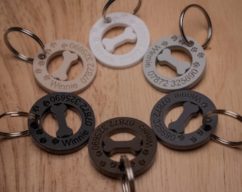 Personalised Dog ID Tag:  Custom Dog Tag Lightweight  Pet Collar Tag Pet ID Tag Dog Gift Idea Dog Lovers Gift Custom.