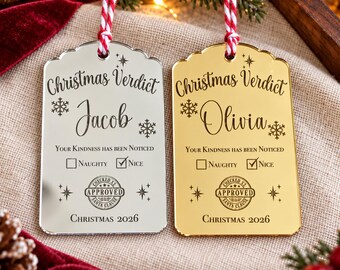 Custom Christmas Gift Tags | Personalised Name Tags | Christmas Present Labels | Festive Wrapping | Personalised Tags for Christmas Presents