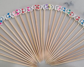 25 Bunny appetizer toothpicks, Appetizer Sticks, Sandwich Picks, Cocktail Garnish scewers. Decorative toothpicks, party favors.