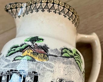 Railway B&B Transferware Pitcher Made in England