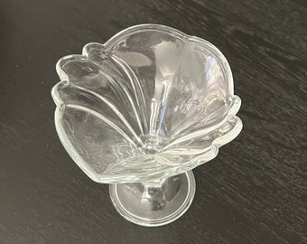 Glass Dish French Stemmed Ice Cream Bowl Footed Dish
