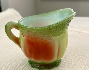 Colored Milk Glass Creamer Pitcher Tomato Pitcher Old Fashioned