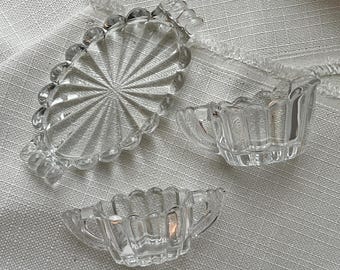 Heisey Crystolite Glass Sugar Creamer Set with Tray - Vintage Tea Service