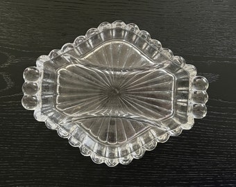 Heisey Crystolite Hexagonal Divided Dish Glass Tray Serving Relish Dish