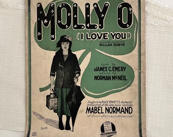 Molly O Sheet Music: 1921 Silent Film Memorabilia