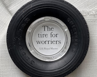 Vintage Tire Ashtray: Goodyear, US Royal Master Glass Insert