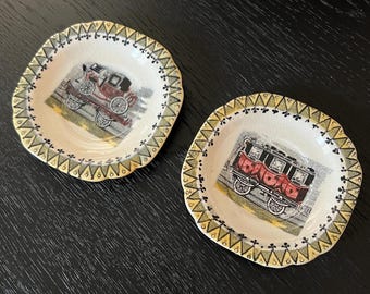 Railway B&B Transferware Pottery 4" Plates