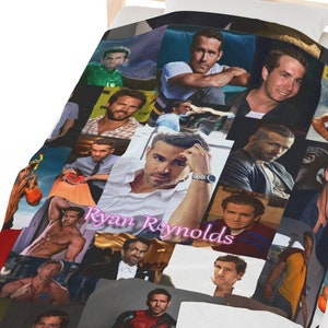 Ryan Reynolds Photo Collage Sherpa Fleece Throw Blanket I - ShopStyle