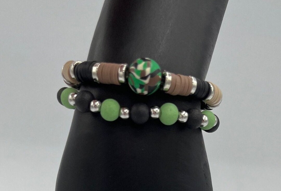 Camo Beaded Bracelet Set Teen Girls Trending Jewelry Gifts Etsy