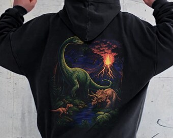 Vintage 90s Dinosaur Graphic Sweatshirt, Rex & Triceratops Sweater