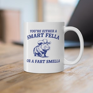 Funny Meme Coffee Mug: You A Smart Fella Or Fart Smella Gift