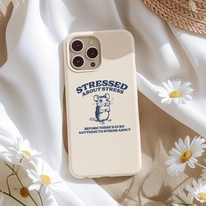 Stressed Mouse Meme iPhone Case: Funny Mental Health Gift