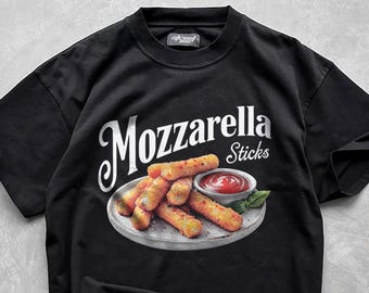 Mozzarella Sticks Vintage Graphic T-shirts, Funny Mozzarella Tshirt, Retro Food Lover Funny Gag Tshirt, Weird Shirts, 90s Graphic Trendy Tee