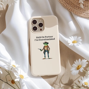 I&#39;m Overstimulated Frog Meme iPhone Case: Funny Sarcastic Gift