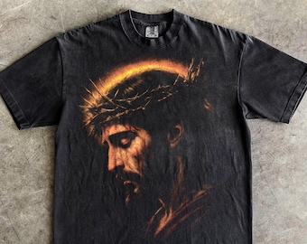 Jesus Vintage 90s Graphic Shirt, Jesus Shirt, Easter Shirt, Christian Easter Shirt, Retro Halftone Graphic Shirt, He Has Rizzen,Unisex Shirt