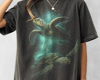 Turtle jaren 90 vintage stijl tshirt, retro Comfort Colors® Y2k oceaan shirt, Sealife, schildpad shirts, Turtle Sea Lovers, uniseks volwassen tortoise T-shirt