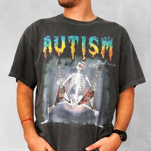 Autistische Skelett Gitarristin T-Shirt: Lustiges Geschenk