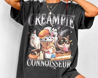 Maglietta con meme divertente "Creampie Connoisseur", maglietta divertente con umorismo per adulti, regalo scherzoso per il migliore amico, roulette di magliette piccanti, regali per lei, gif per lui