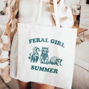 Zomerdraagtas Feral Girl: grappige retromeme, eigenzinnig cadeau