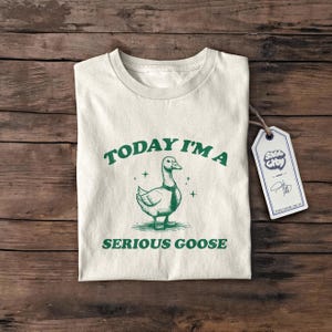 Heute bin ich ein Serious Goose Vintage Shirt, Silly Meme Gag Tshirt, Tierliebhaber Geschenk, Oversized 90er Jahre Grafik T-Shirt, Retro Weirdcore Outfit