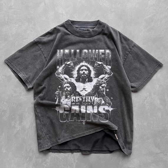 Vintage 90s Jesus Graphic Shirt: Christian Easter Gym Tee
