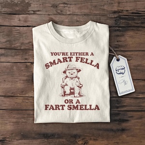 ¿Eres un tipo inteligente o huele a pedos? Camiseta retro de dibujos animados, camiseta rara, camiseta de meme, camiseta de Trash Panda, unisex, regalos para ella