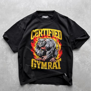 Certified Gym Rat Unisex Heavy Cotton Tee | Funny Capybara Shirt, Workout Meme T-Shirt | Humorous Fitness Apparel | Ironic Weightlifting Tee