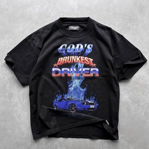 God&#39;s Drunkest Driver T-Shirt: Funny Meme Graphic Tee