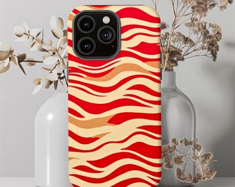 Wavy Abstract Groovy Retro Phone Case For iPhone 16 15 14 13 12 Mini Pro Max Plus X XR Samsung Galaxy S24 23 22 Ultra Google Pixel Cover 065