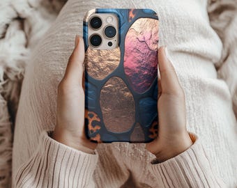 iPhone 16 15 14 13 XR XS Max 12 Mini Pro 8 Plus Galaxy S24 23 Pixel 9 8用 美的 ヒョウ柄 ピンクゴールド 携帯ケース ガーリー カバー