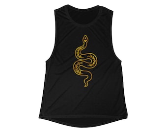 Gold Snake Tank Top: Kundalini Yoga Athletic Tank