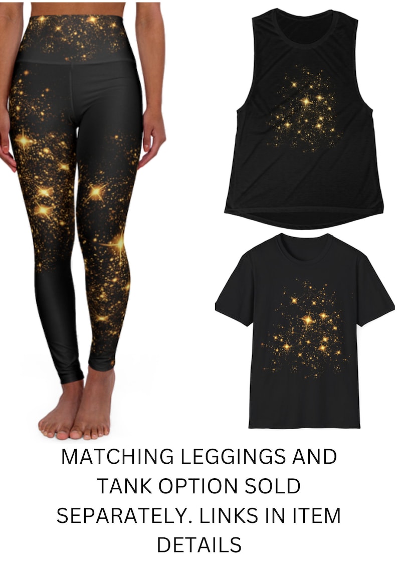 Camiseta Golden Moon And Stars, Camisa Crescent Stars, Camiseta unisex Softstyle, Camisa Celestial, Camisa Gold Magical Stars, Camiseta Star Mystical imagen 4