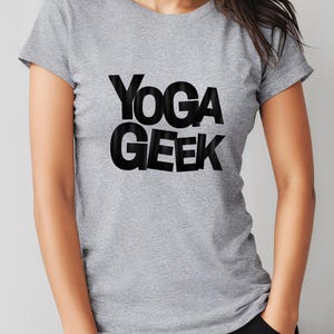 Funny Yoga Geek T-Shirt: Women&#39;s Ringspun Cotton Tee
