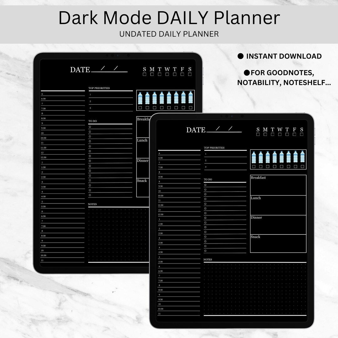 Daily Planner Goodnotes Template, Undated, Digital Planner Pdf, Cute