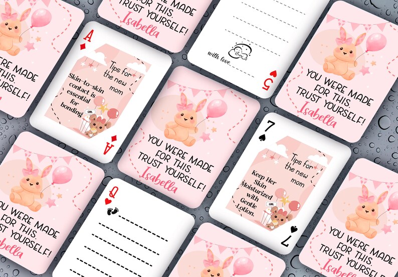 RUSH Baby Shower Guest Book Alternative Deck Custom Photo Playing Cards