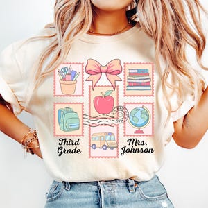 Custom Third Grade Teacher Shirt, Comfort Colors 3rd Grade Teacher Name Shirt, Third Grade Team Back to School Tee Teacher Appreciation Gift