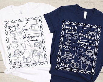 Personalized Honeymoon Cruise Shirts, Custom Mr and Mrs Newlywed Couples Cruise Shirts, His and Hers Beach Vacation Tshirt, Just Married Tee
