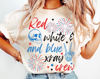 4th of July Xray Tech Shirt, Fourth of July Radiology Comfort Colors Tshirt, July 4th Rad Tech USA T-Shirt, Patriotic American X-Ray Tee